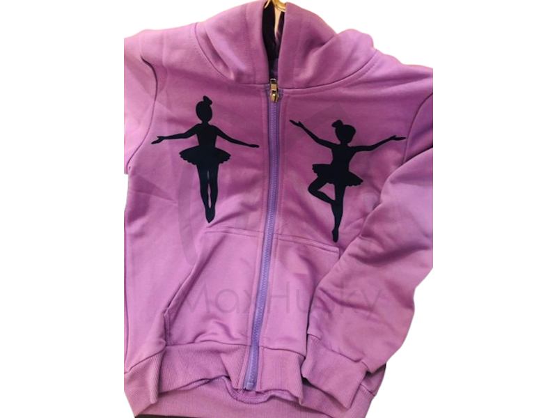 MaxHusky Ballet Dancer Graphic Print Hooded Jacket