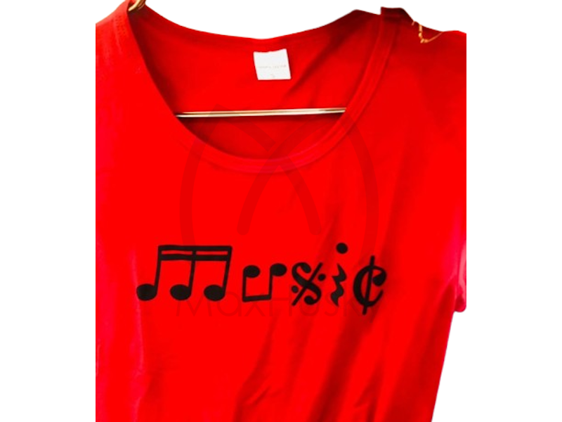 MaxHusky Music Notes Red Shirt